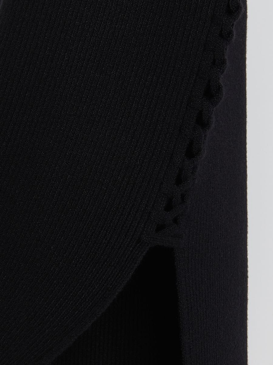 Midi dress with decorative stitching - black - RESERVED - 7