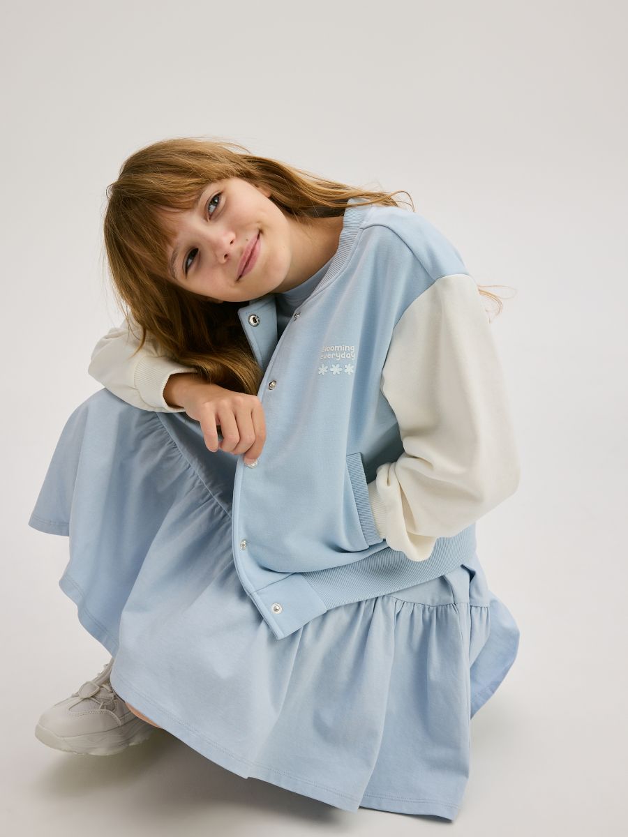 Zip-up bomber sweatshirt - pale blue - RESERVED - 3