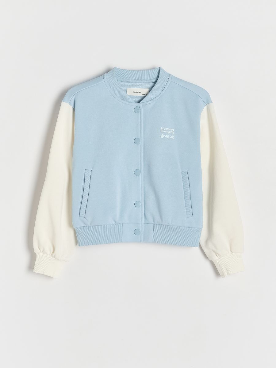 Zip-up bomber sweatshirt - pale blue - RESERVED - 5