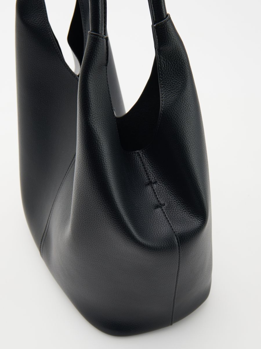 Black leather hobo clearance
