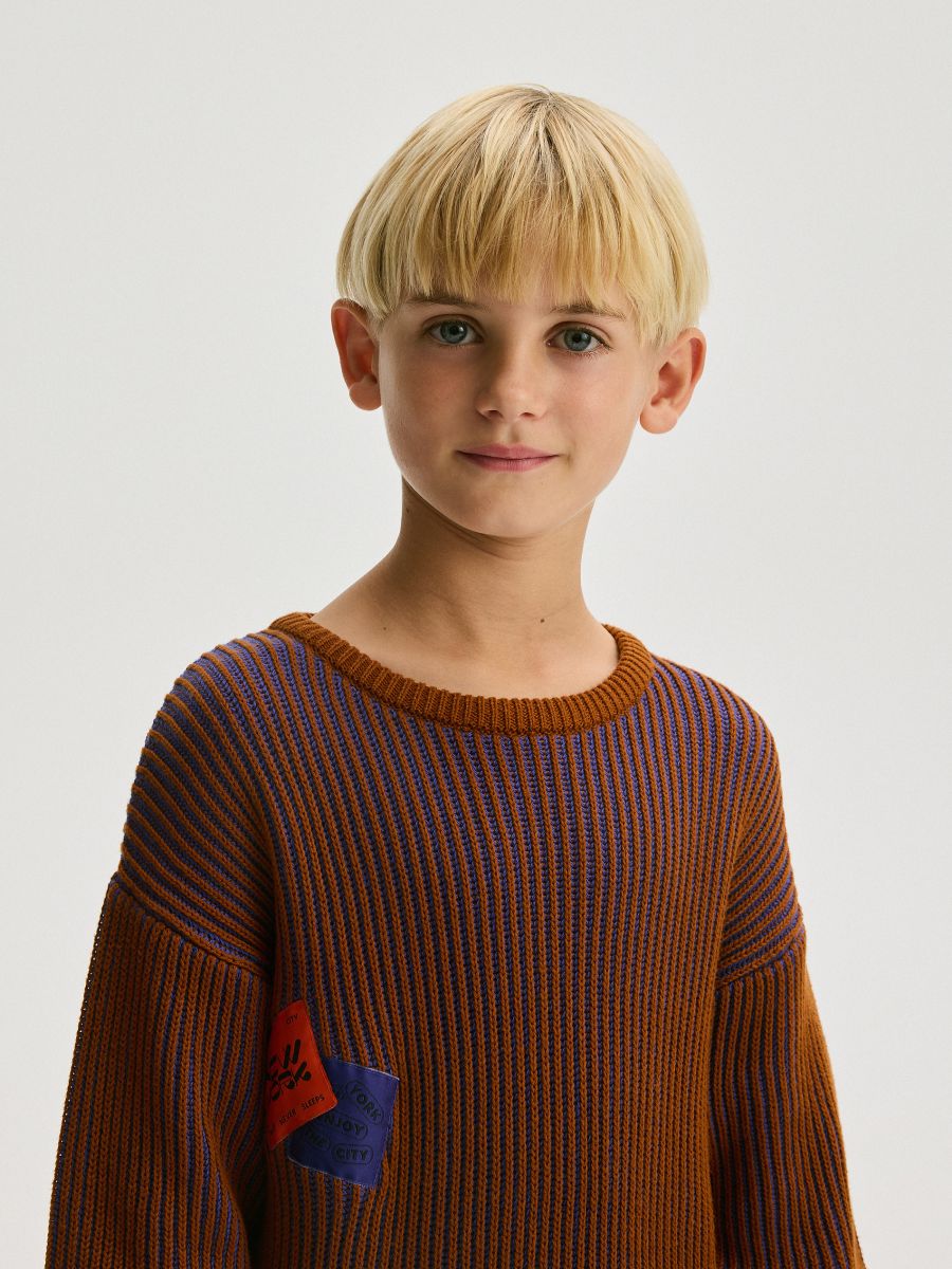 Pullover aus Strukturstoff - goldbraun - RESERVED - 4