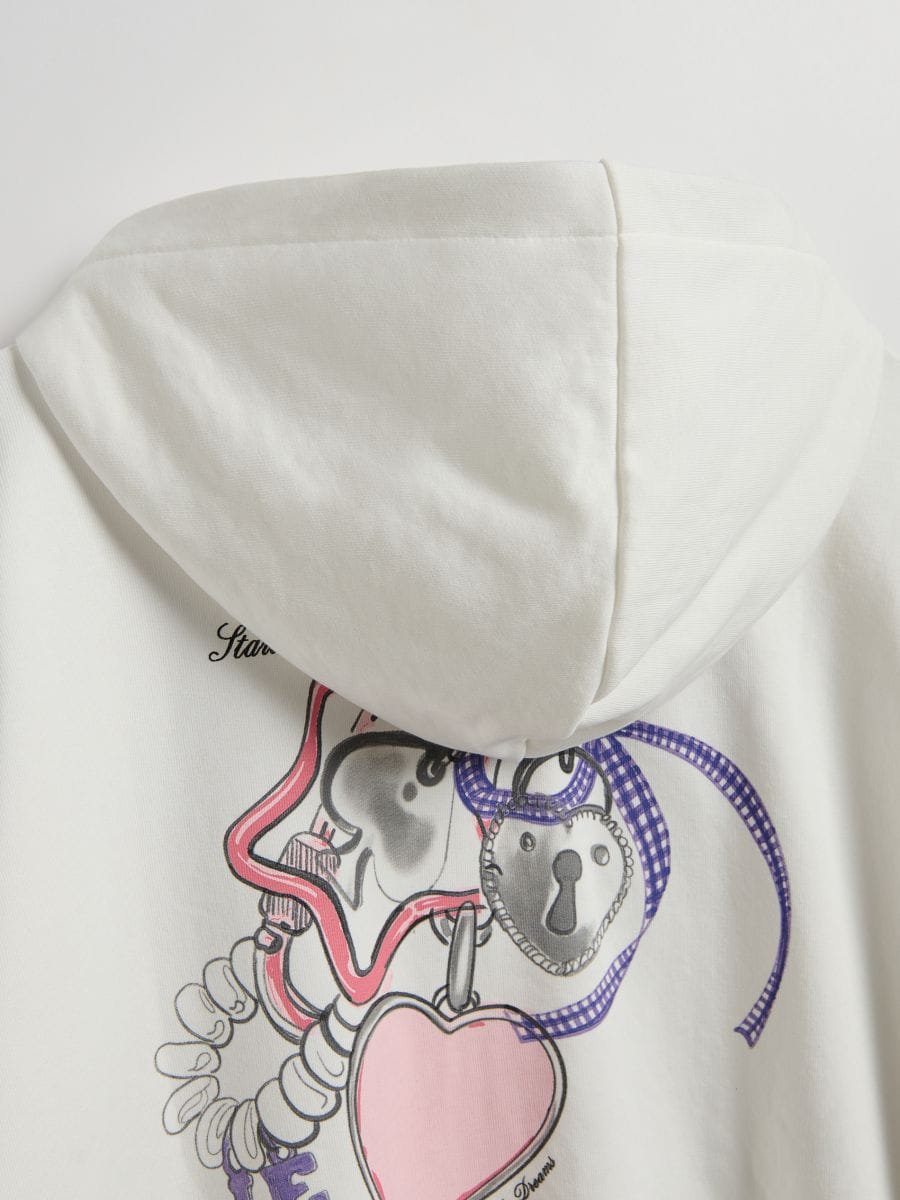 Cotton rich sweatshirt with print - cream - RESERVED - 3