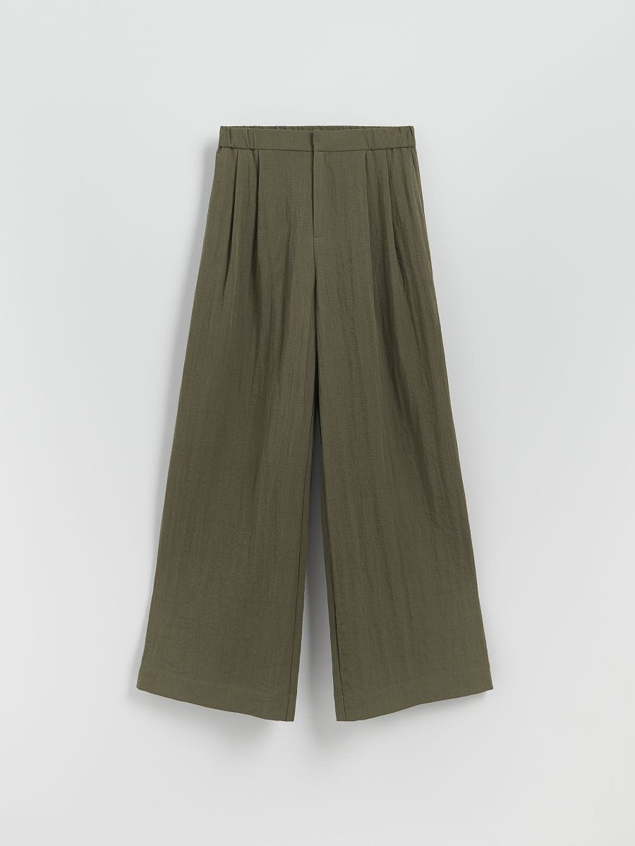 Loose trousers with viscose - green - RESERVED