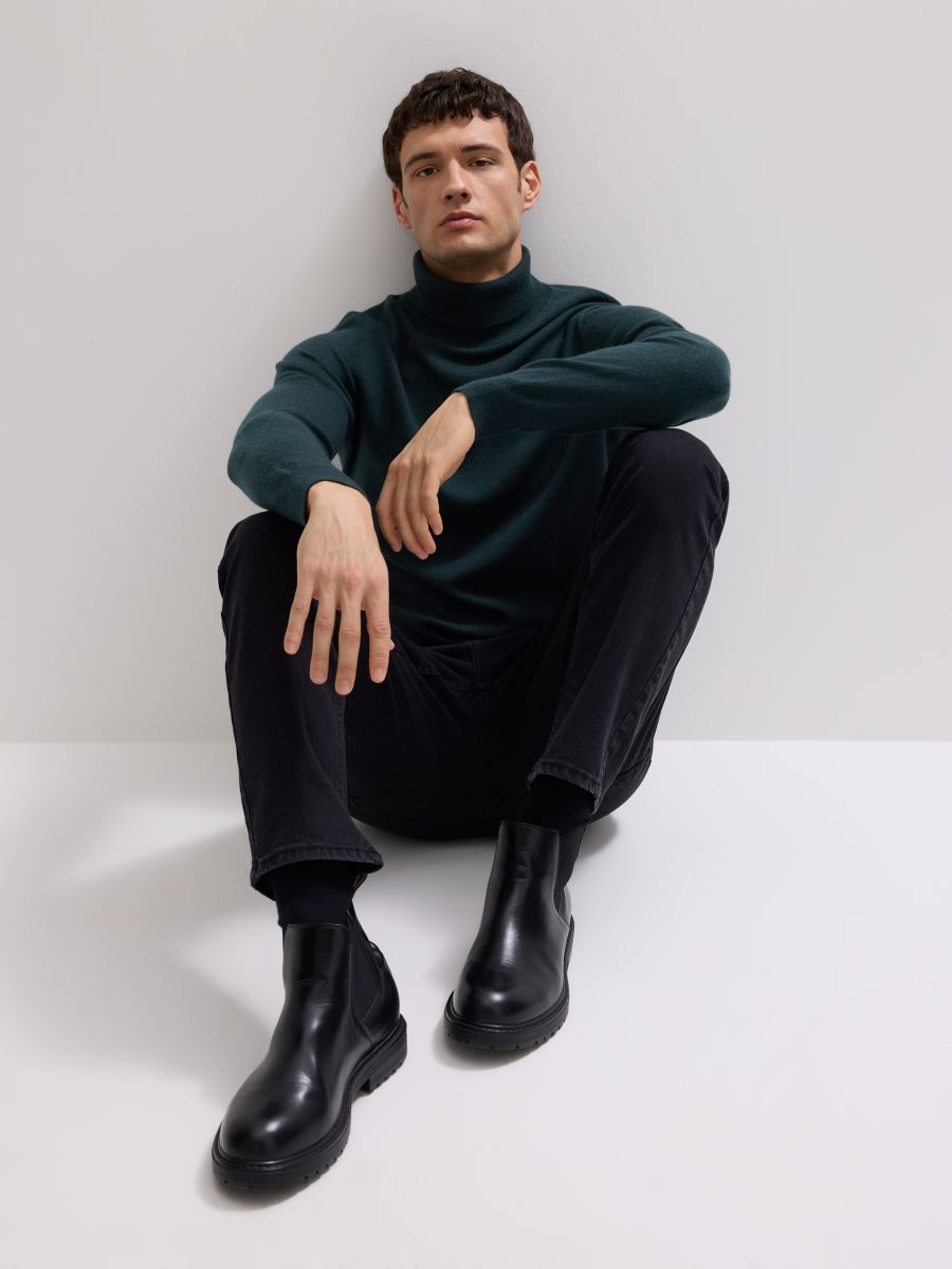 Merino wool turtleneck - teal green - RESERVED