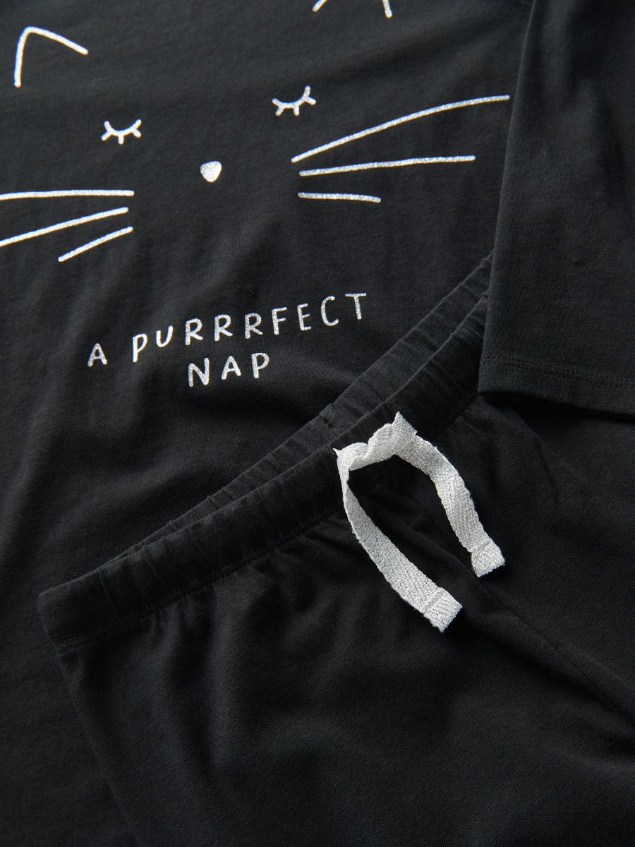 Ensemble de pyjama deux-pièces en coton - Noir - RESERVED - 2