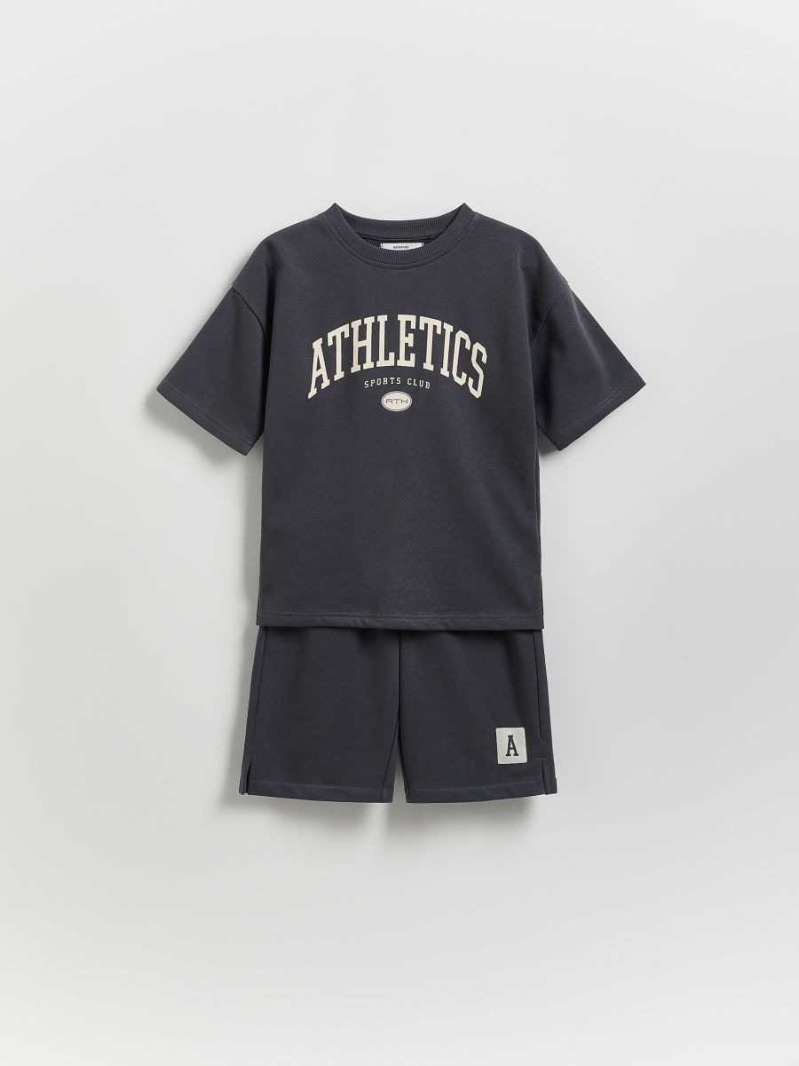 Cotton set with print - dark grey - RESERVED - 2