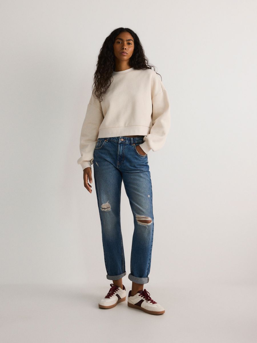 Jean boyfriend déchiré outlet