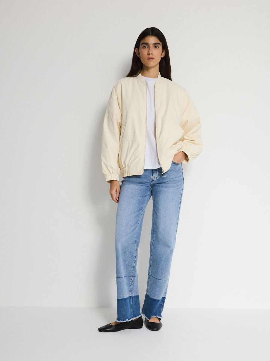 Taskutega bomber-jakk - kreemvalge - RESERVED - 2