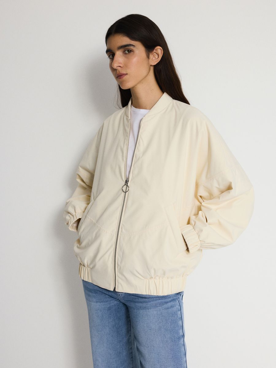 Taskutega bomber-jakk - kreemvalge - RESERVED - 3
