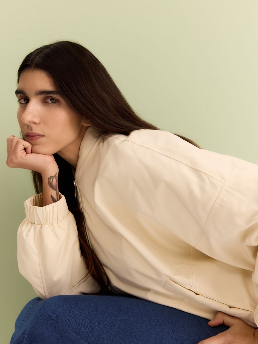 Bomber jacket with pockets - cream - RESERVED - 2