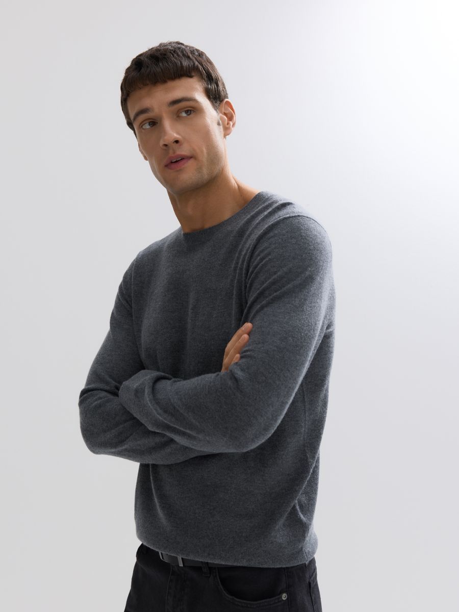 Merino wool jumper - mid grey - RESERVED