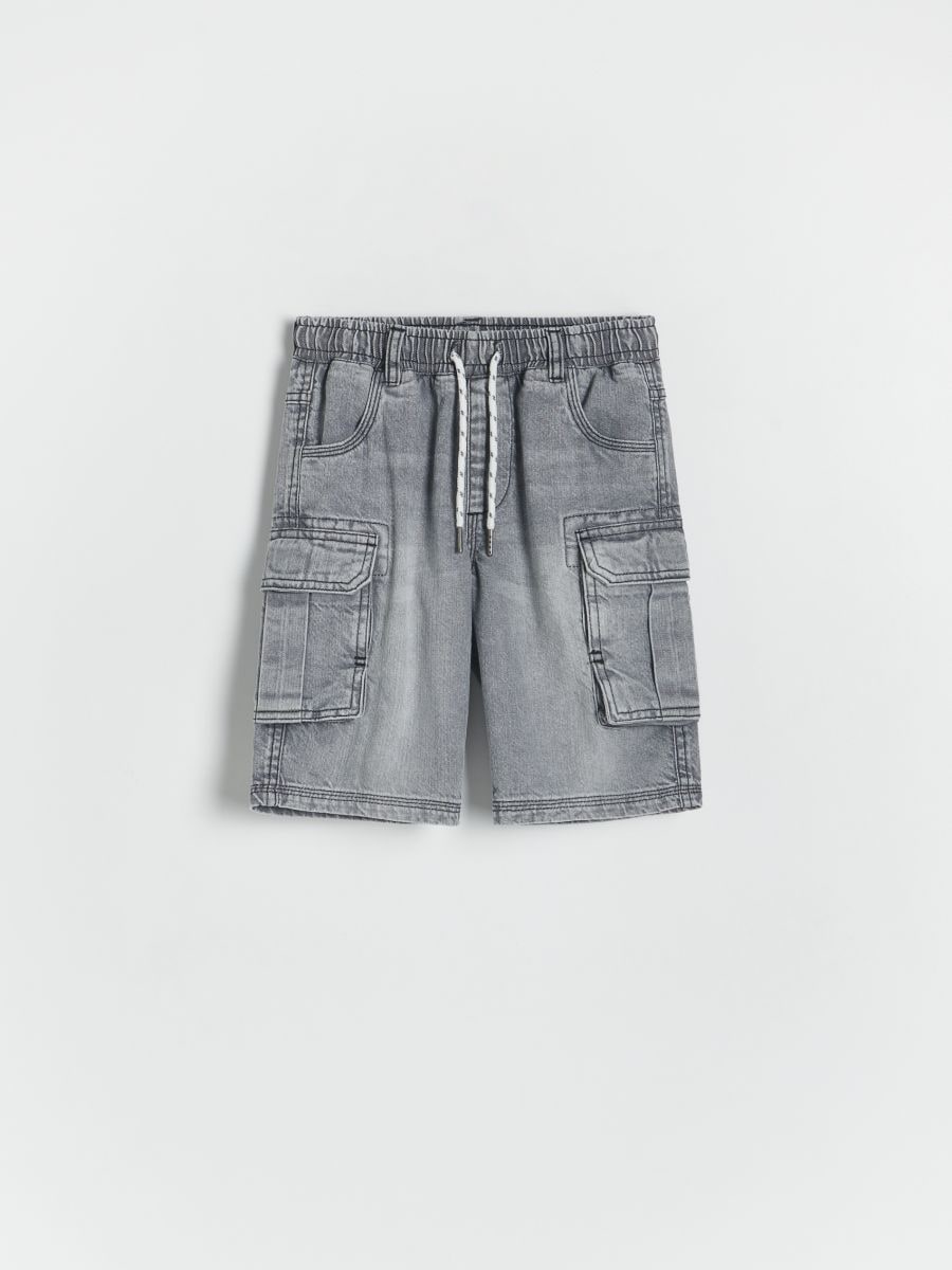 [CODEGRAPHY]★25SS★8-Length Bermuda Cargo Denim Shorts Shorts Jeans Cargo Grey