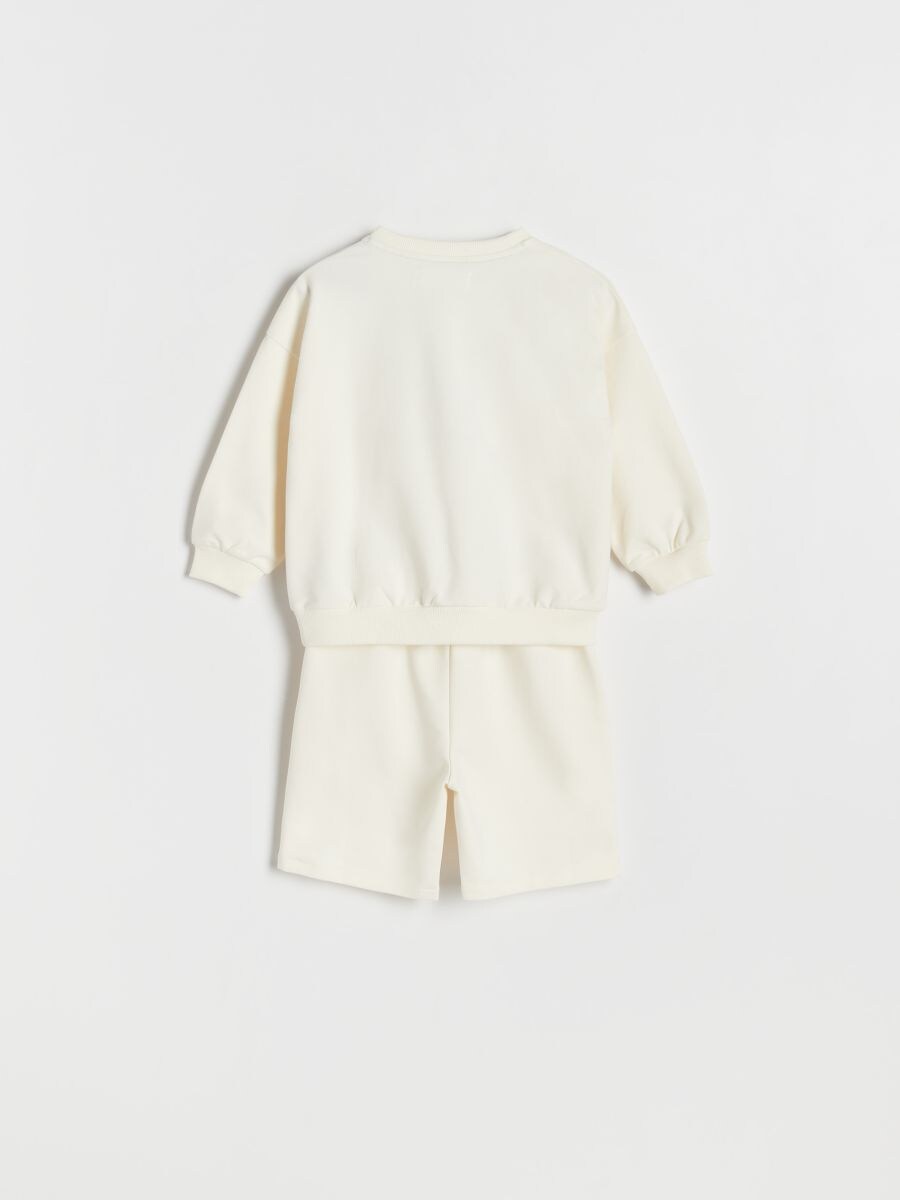 Oversized jersey set with print - cream - RESERVED - 2