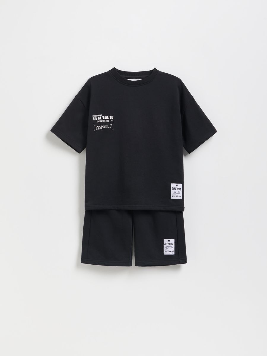 Cotton set with shorts - black - RESERVED - 2