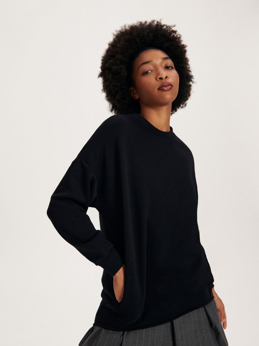 Oversized sweatshirt - black - RESERVED