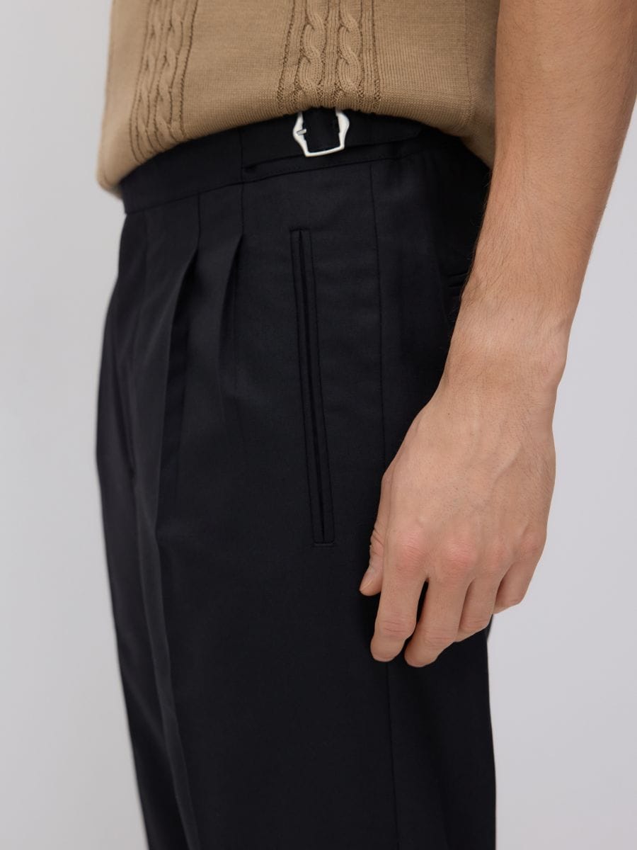 Trousers with wool blend - black - RESERVED - 2