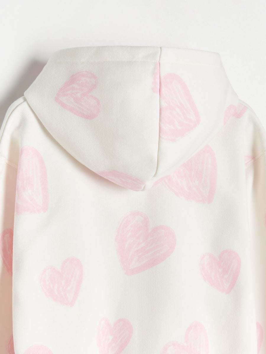 Sweatshirt with heart print - cream - RESERVED - 2