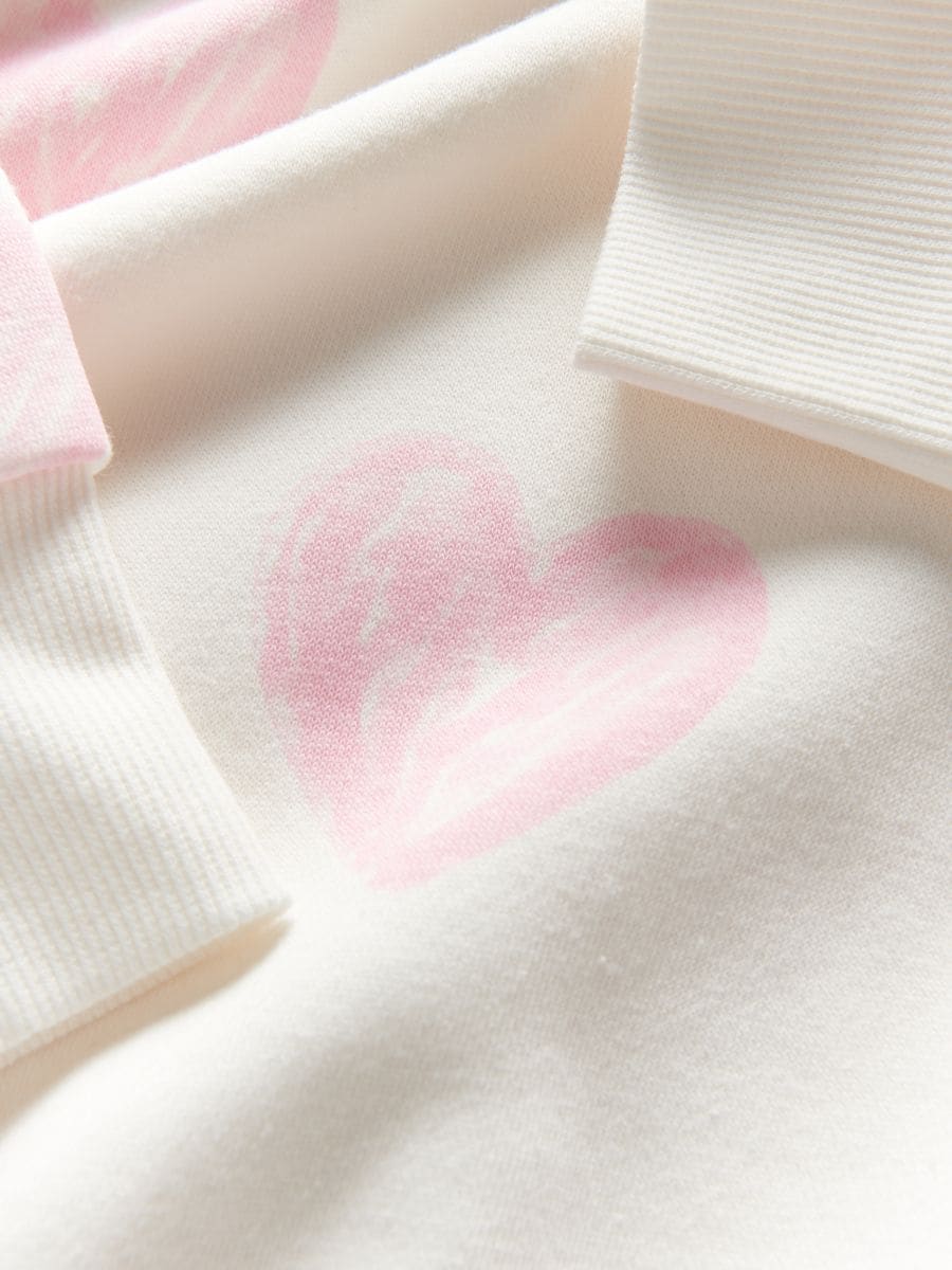 Sweatshirt with heart print - cream - RESERVED - 6