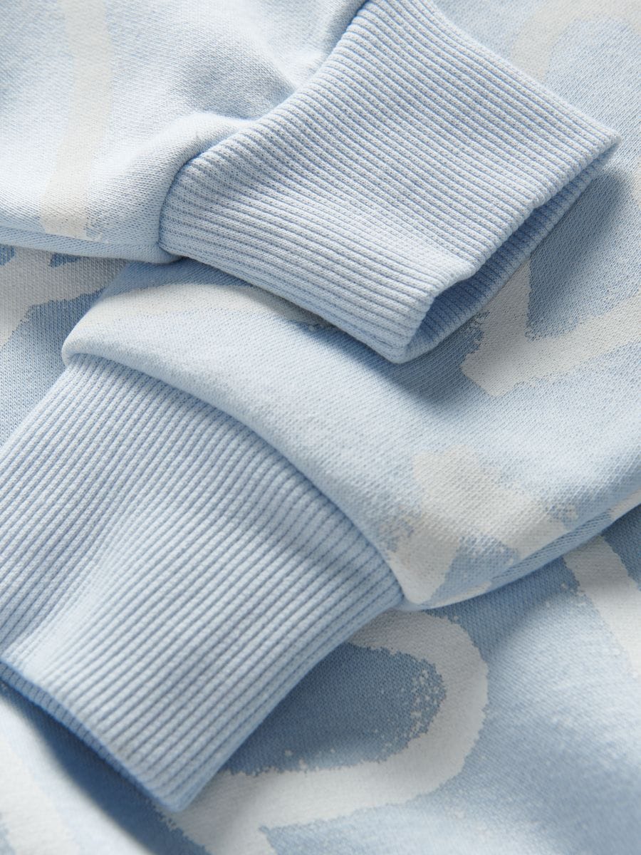 Sweatshirt with heart print - pale blue - RESERVED - 6
