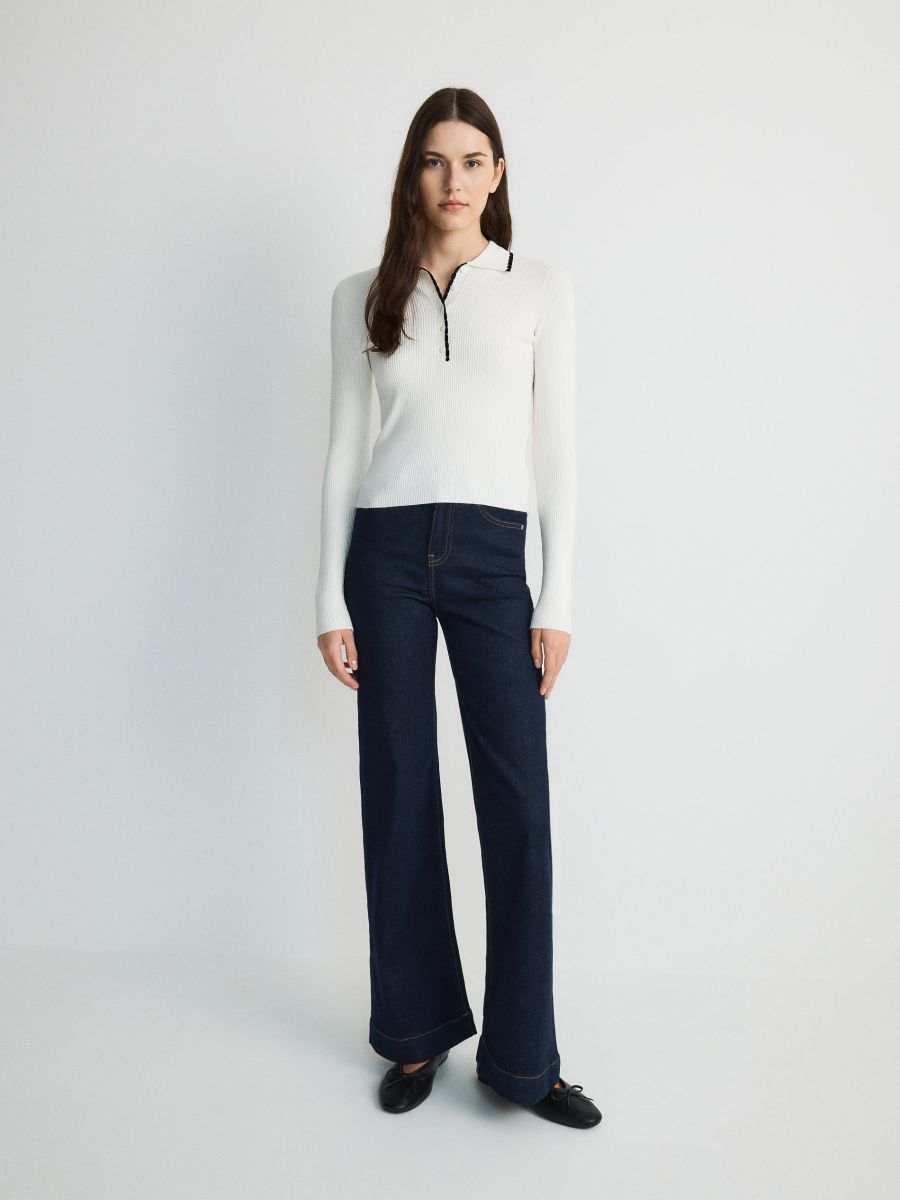 LADIES` BLOUSE - krem - RESERVED - 3