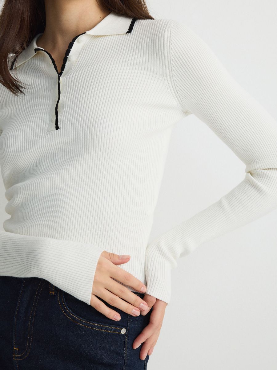 LADIES` BLOUSE - krem - RESERVED - 4