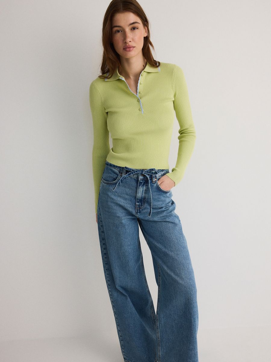 LADIES` BLOUSE - pale green - RESERVED - 2