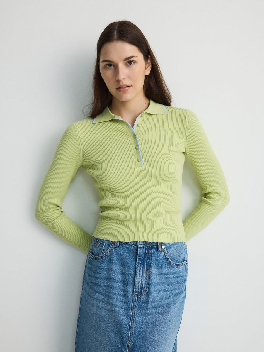 LADIES` BLOUSE - pale green - RESERVED - 8