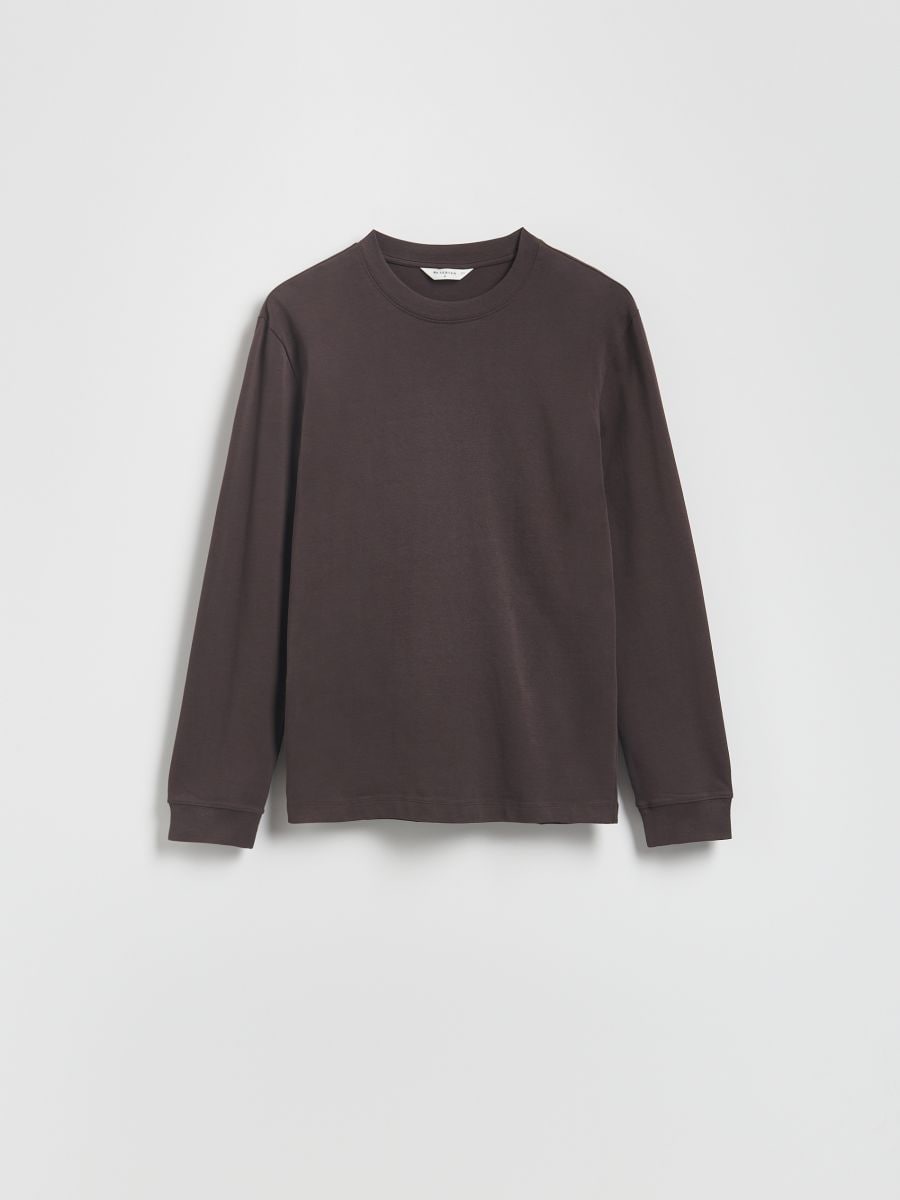 Bawełniany longsleeve - ciemnoszary - RESERVED
