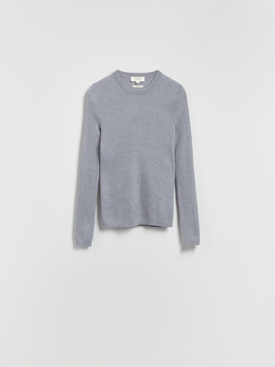 LADIES` SWEATER - gri deschis - RESERVED