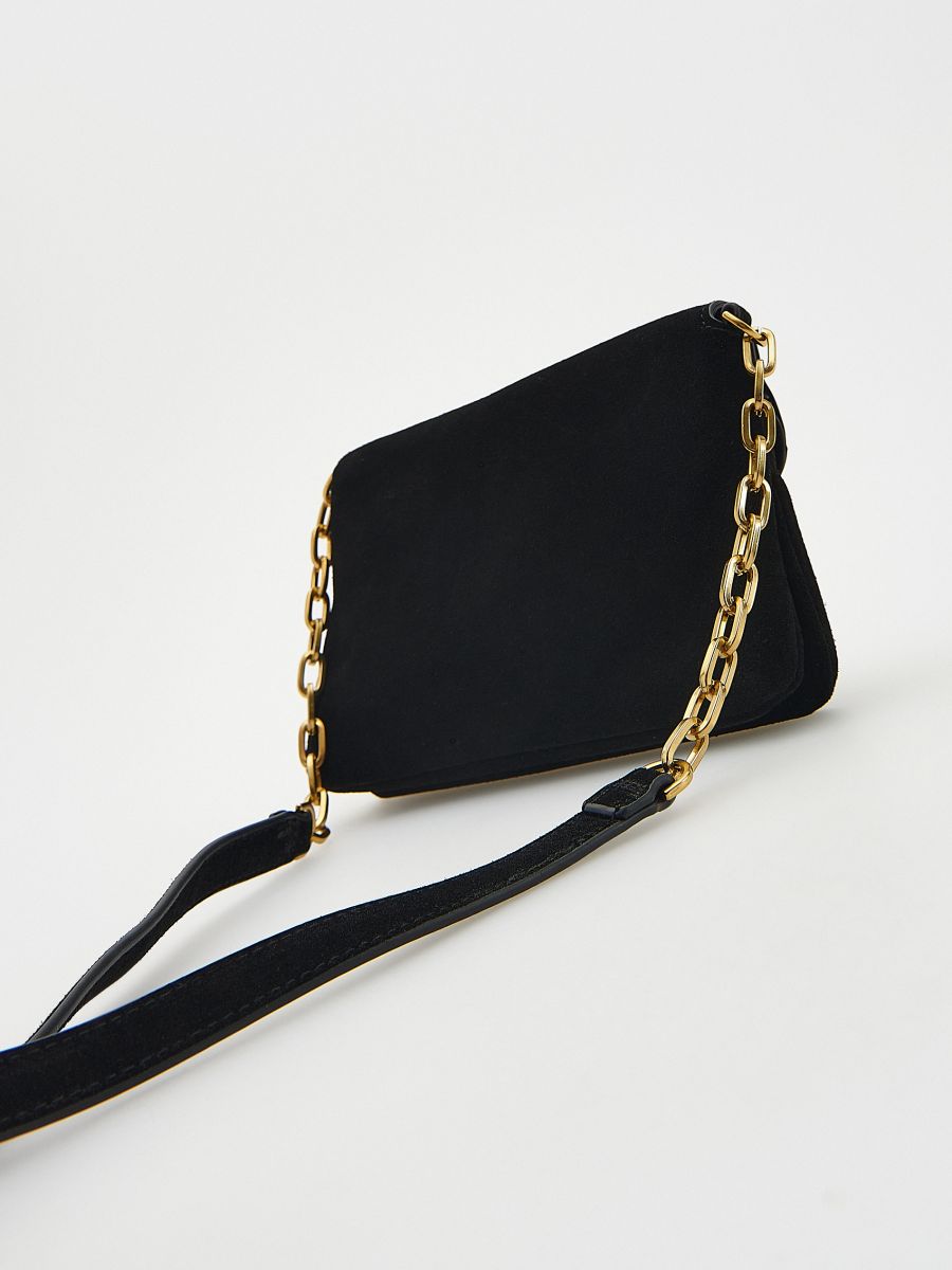 Sac porté épaule en daim - noir - RESERVED - 4