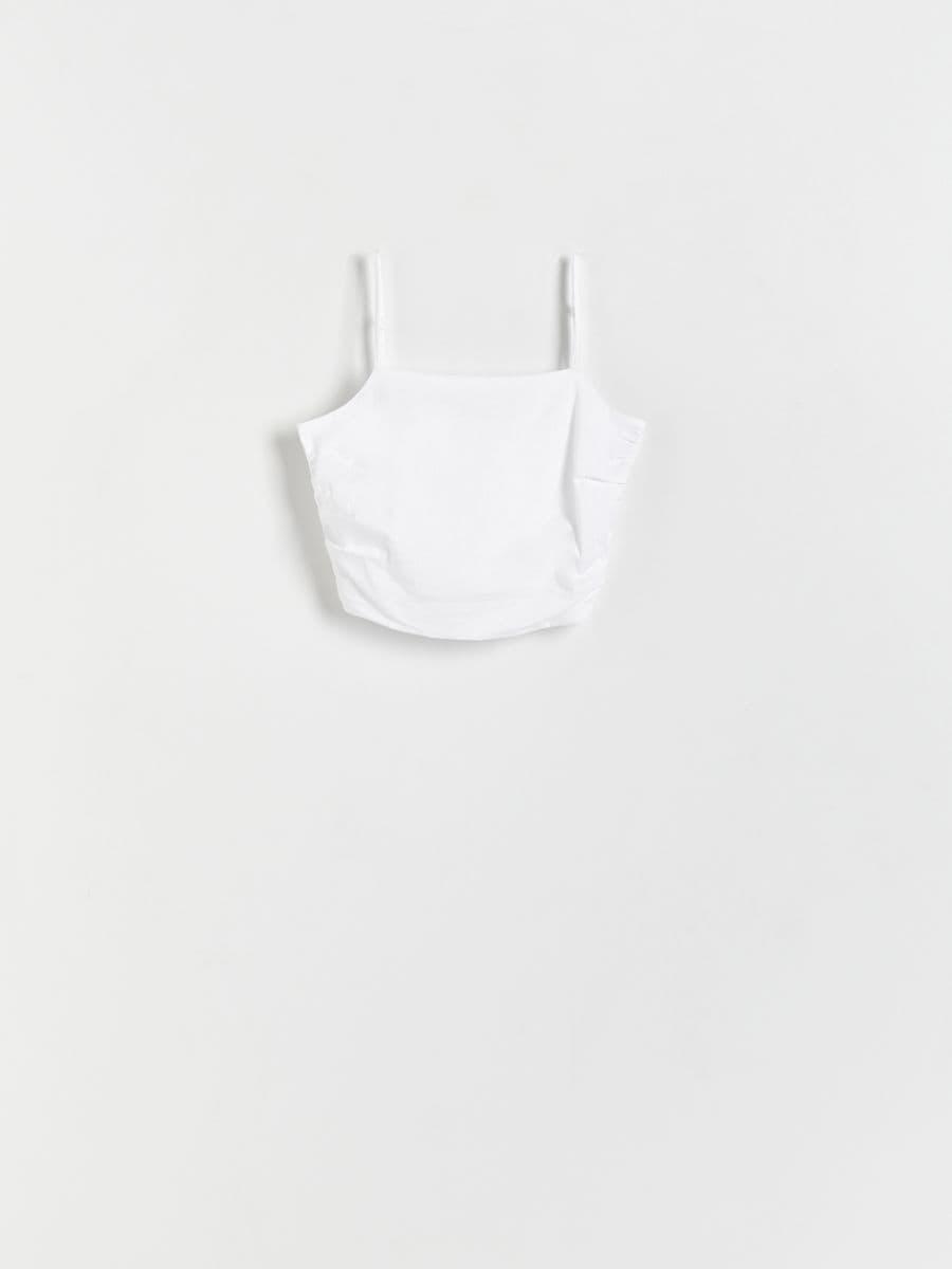 Crop top with tie detail - white - RESERVED - 5