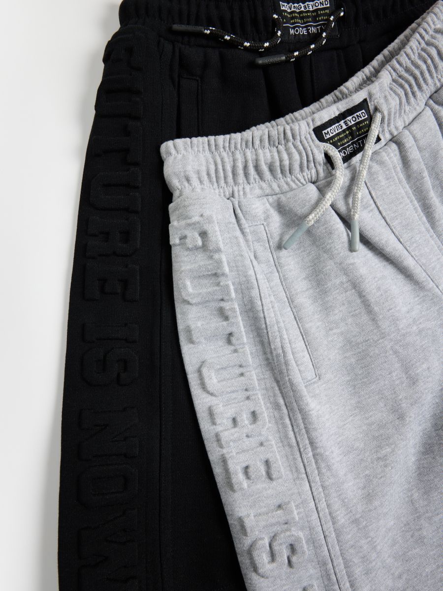 Pantaloncini da tuta in cotone - grigio chiaro - RESERVED - 3