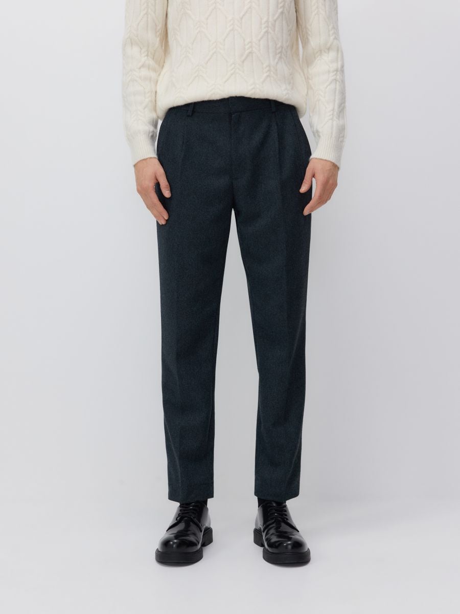 Trousers with pressed crease - navy - RESERVED - 2