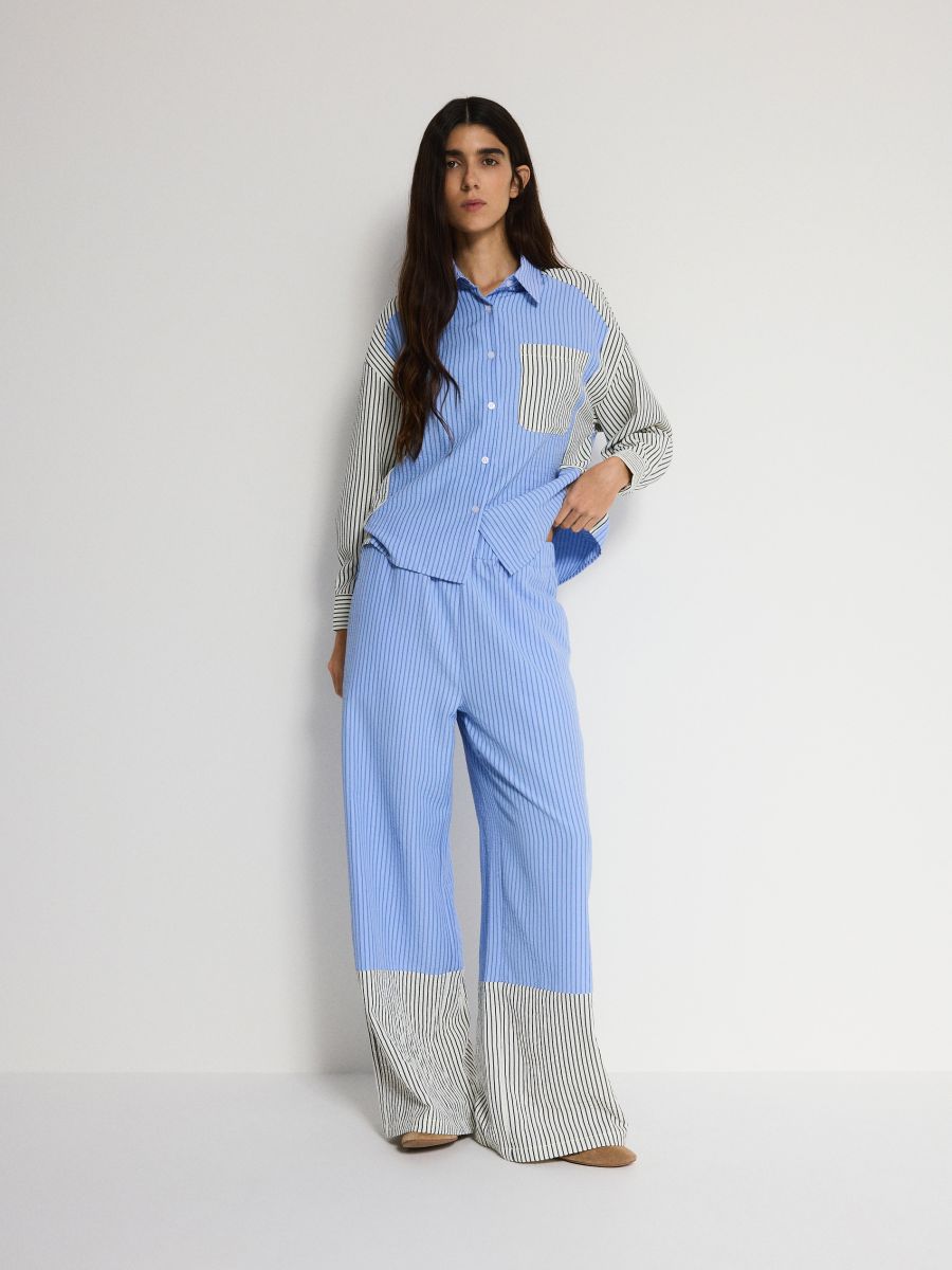 Trousers with contrast insert - multicolor - RESERVED - 4