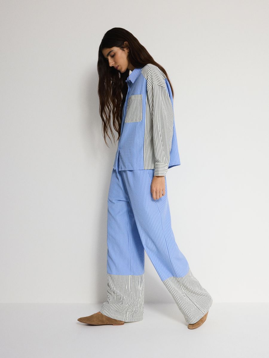 Trousers with contrast insert - multicolor - RESERVED - 3