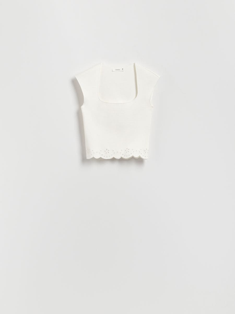 Blouse with openwork finish - cream - RESERVED - 6