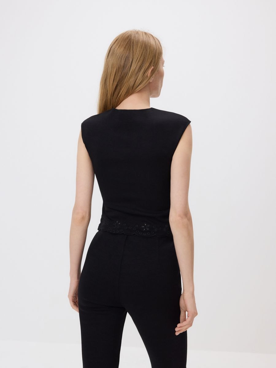 Blouse with openwork finish - black - RESERVED - 4