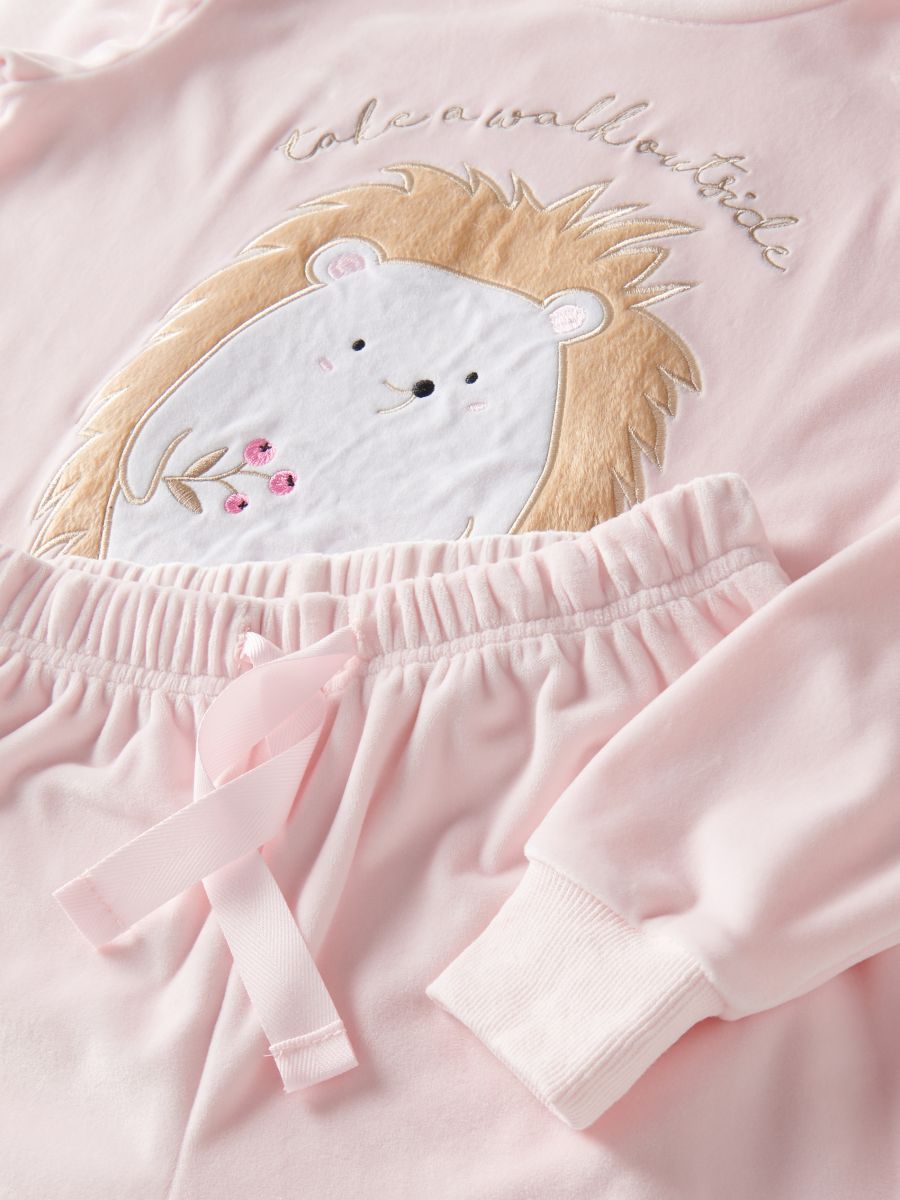 Two piece pyjama set with appliqué - dusty rose - RESERVED - 2