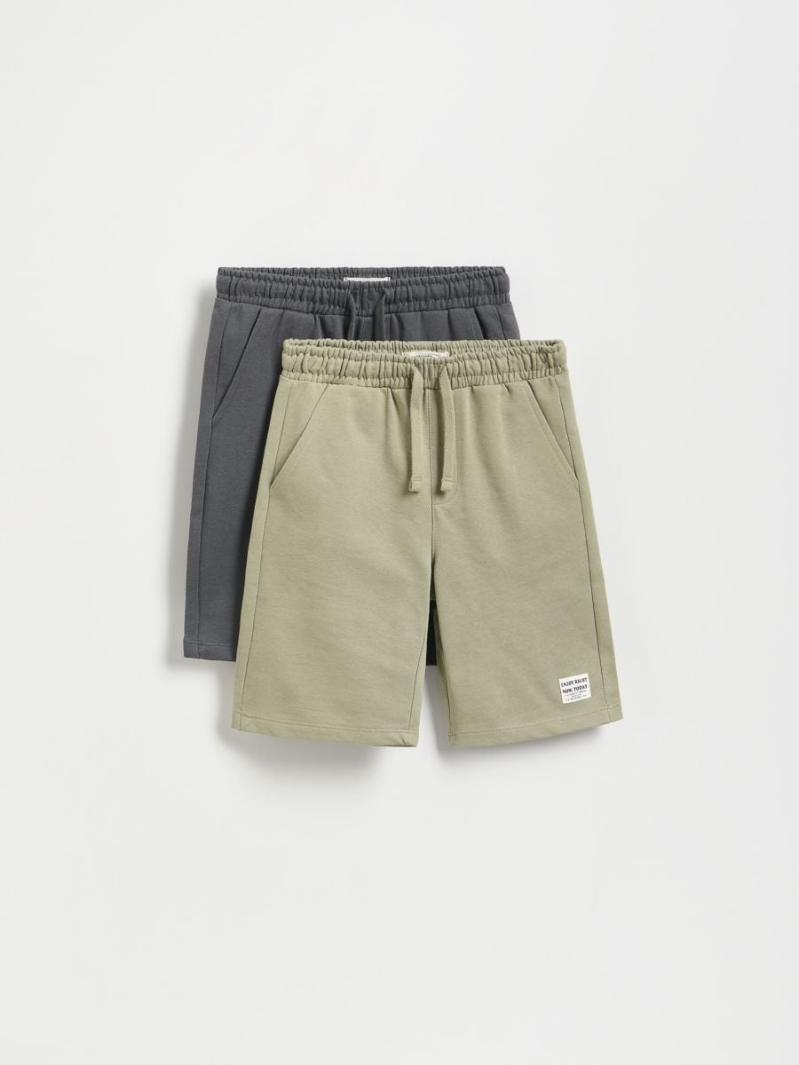2er-Pack Baumwollshorts - helles Olivgrün - RESERVED - 2