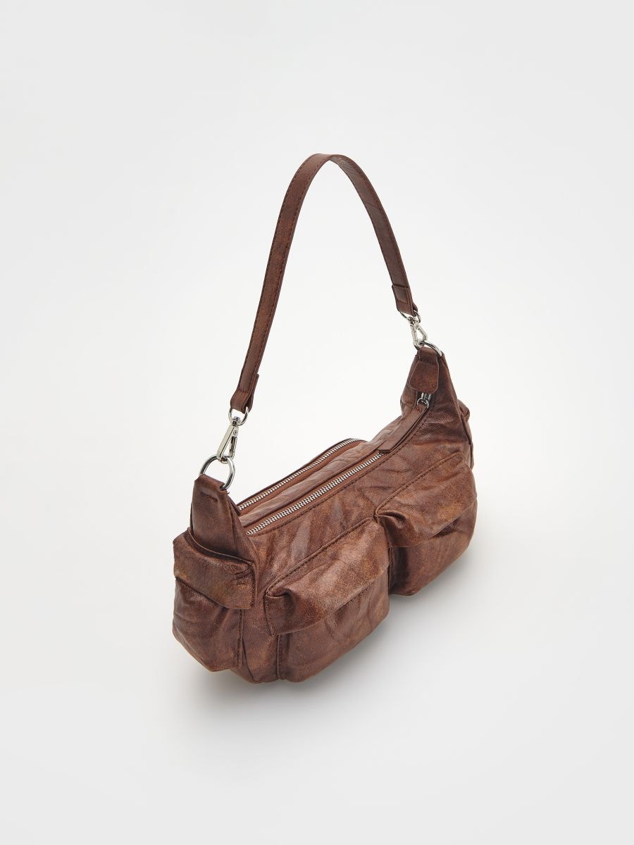Shoulder bag with pockets - cream - RESERVED - 3