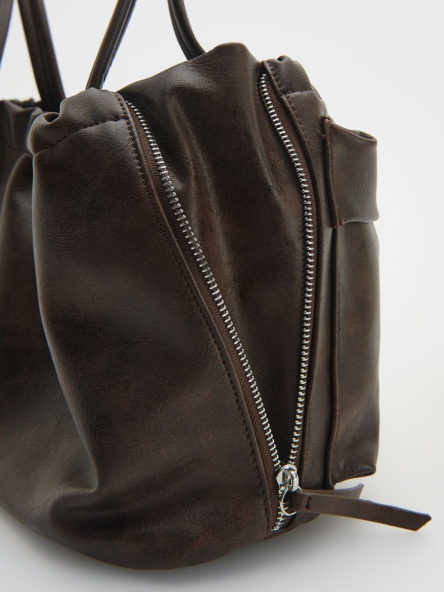 Bag with pockets - dusty brown - RESERVED - 5