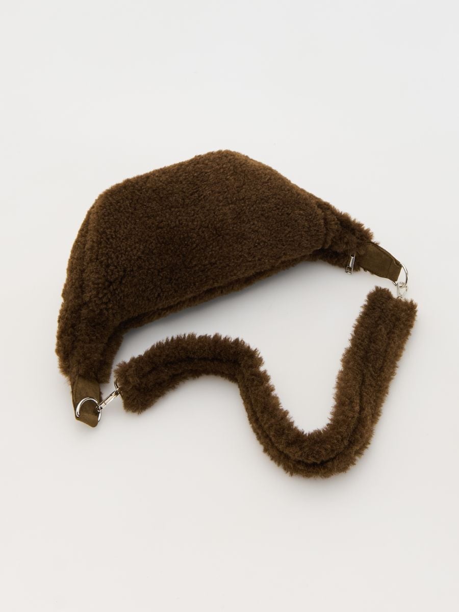 Faux fur bag - dark brown - RESERVED - 4