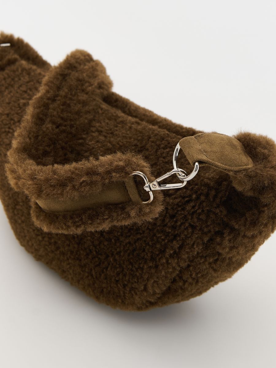 Faux fur bag - dark brown - RESERVED - 3