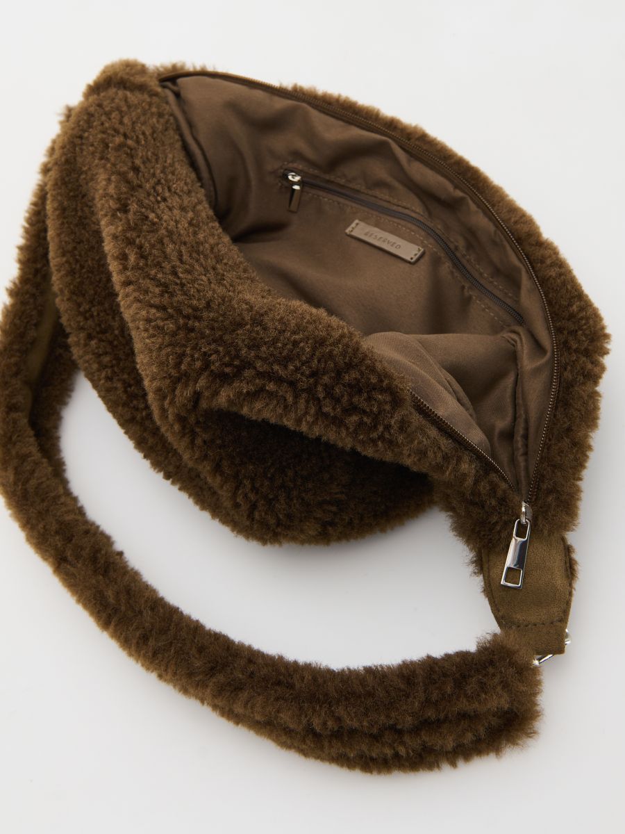 Faux fur bag - dark brown - RESERVED - 5