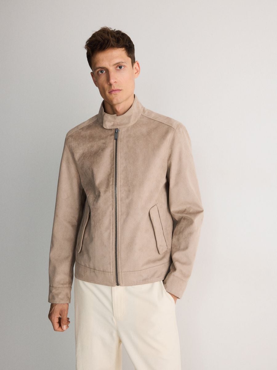Coffee shop faux suede jacket hot sale