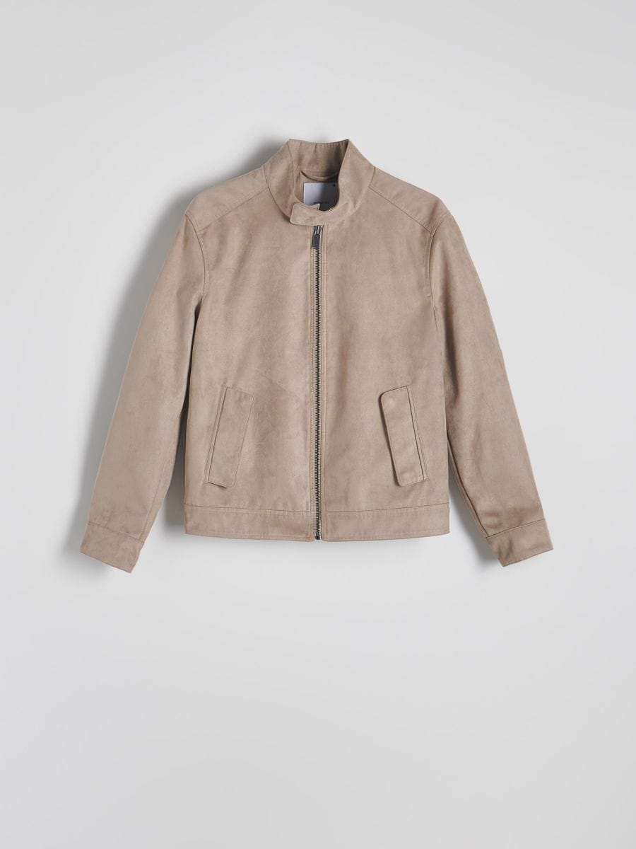 Coffee shop faux suede jacket hot sale