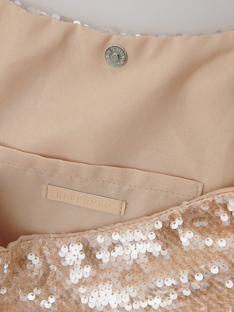 Sequin hobo bag - nude - RESERVED - 6