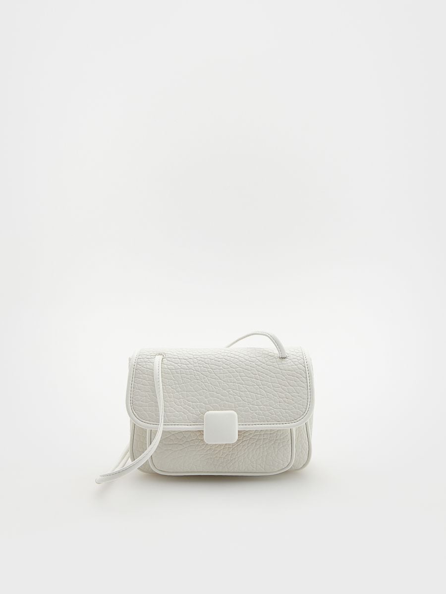 Crossbody torba s kopčom - belo - RESERVED - 2