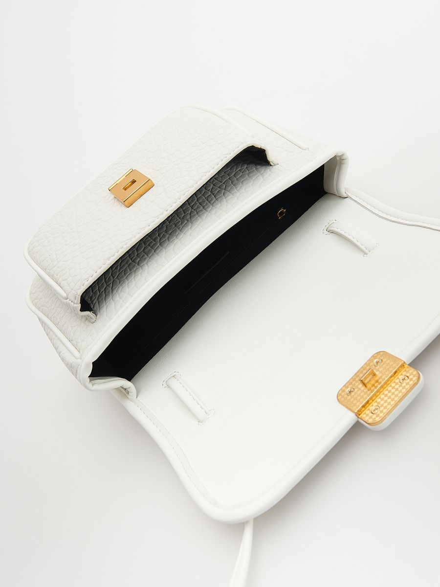Crossbody torba s kopčom - belo - RESERVED - 6