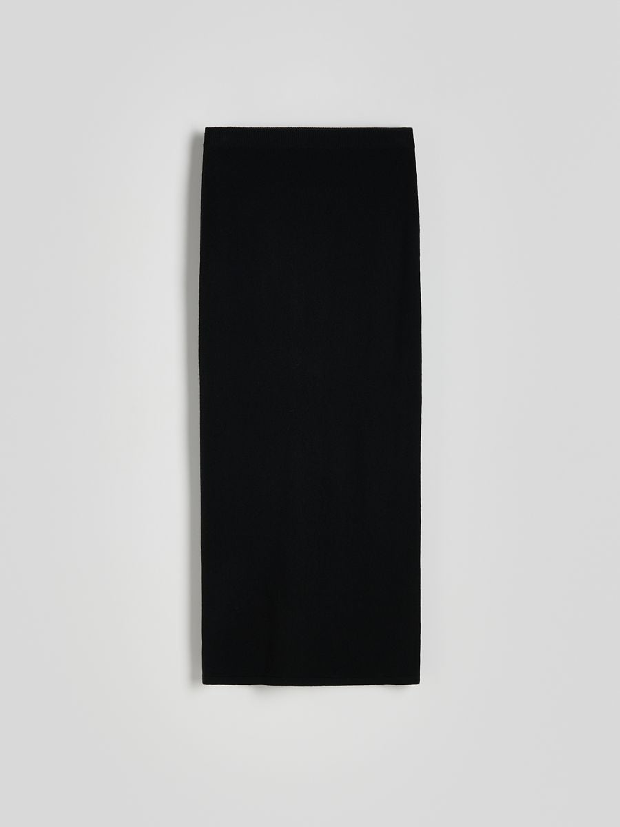 Midi suknja od merino vune - crno - RESERVED - 4